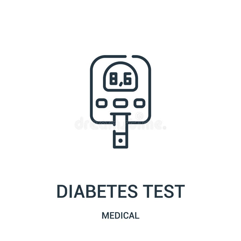 Diabetestest-Ikonenvektor von der medizinischen Sammlung Dünne Linie Diabetestestentwurfsikonen-Vektorillustration stock abbildung Diabetestest-Ikonenvektor von der medizinischen Sammlung Dünne Linie Diabetestestentwurfsikonen-Vektorillustration stock abbildung