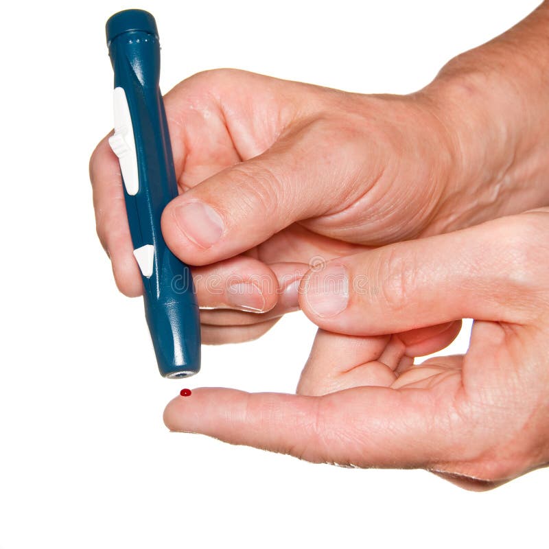 Diabetic Lancet In Hand Finger Stock Image Image of health, hand