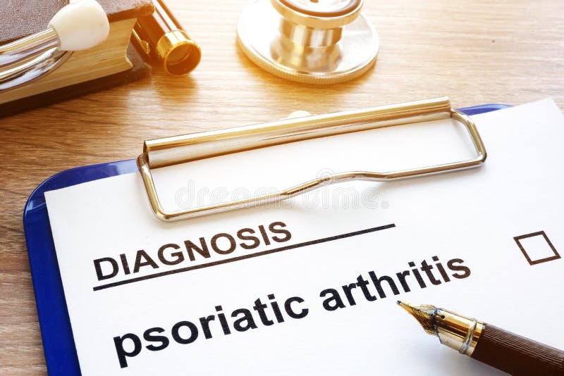 Diagnose psoriatische artritis en klembord