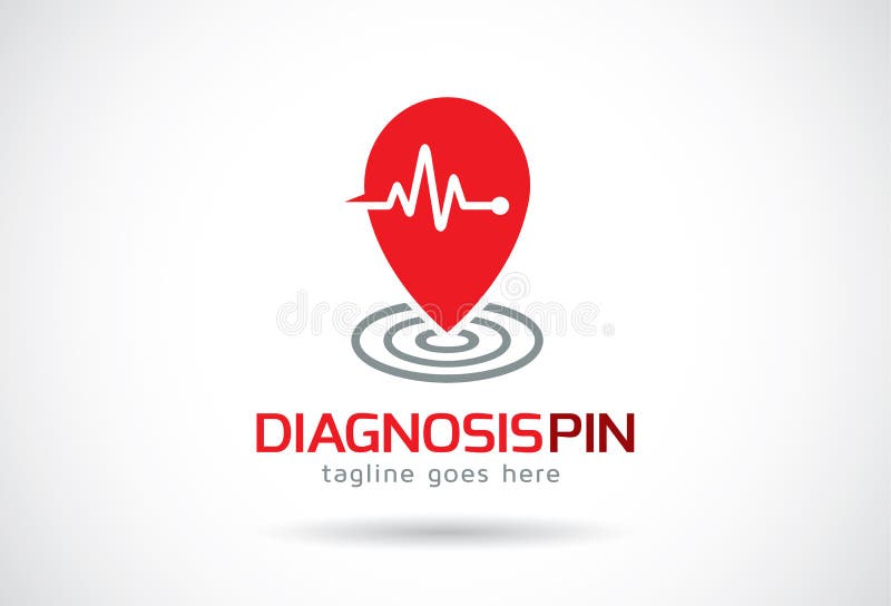 Diagnosis Pin Logo Template Design Vector Emblem Design Concept