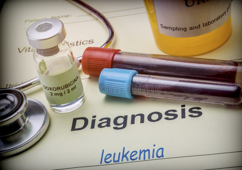 Diagnostic Form, Blood Leukemia, Vial with Doxorubicina in a Hospital ...