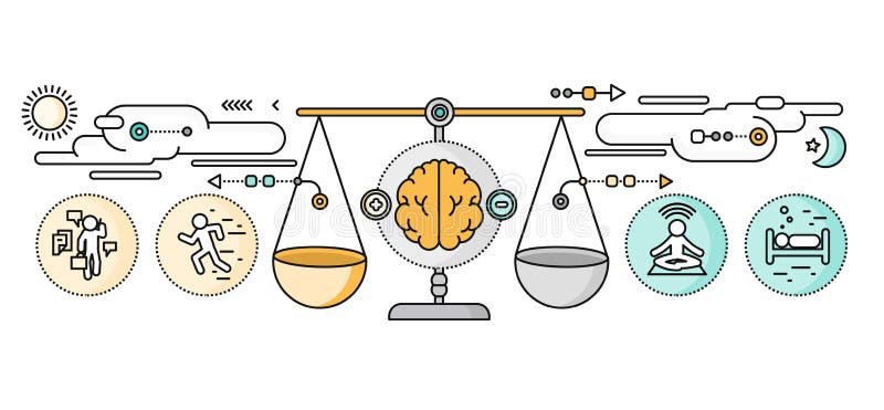 Diagnóstico de Brain Psychology Flat Design ilustração do vetor Diagnóstico de Brain Psychology Flat Design ilustração do vetor