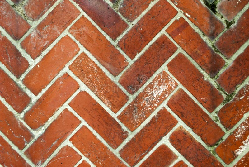 Diagonal Herringbone Red Brick Wall Background Stock Image Image of