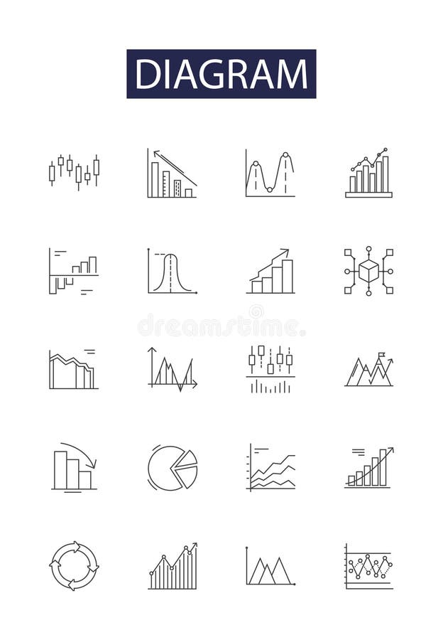 Diagram Line Vector Icons and Signs. Chart, Sketch, Graph, Map, Outline Chart Design Outline Or Plan