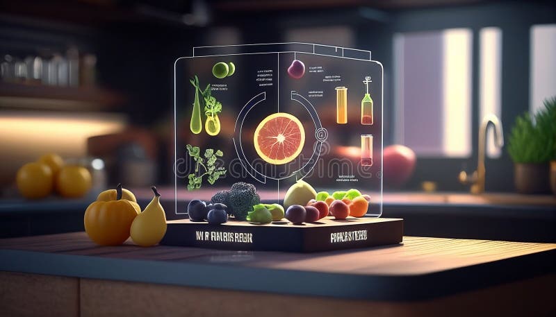 Diagram statystyk dotyczących wartości odżywczych warzyw i owoców ekologicznych ilustracja wektor