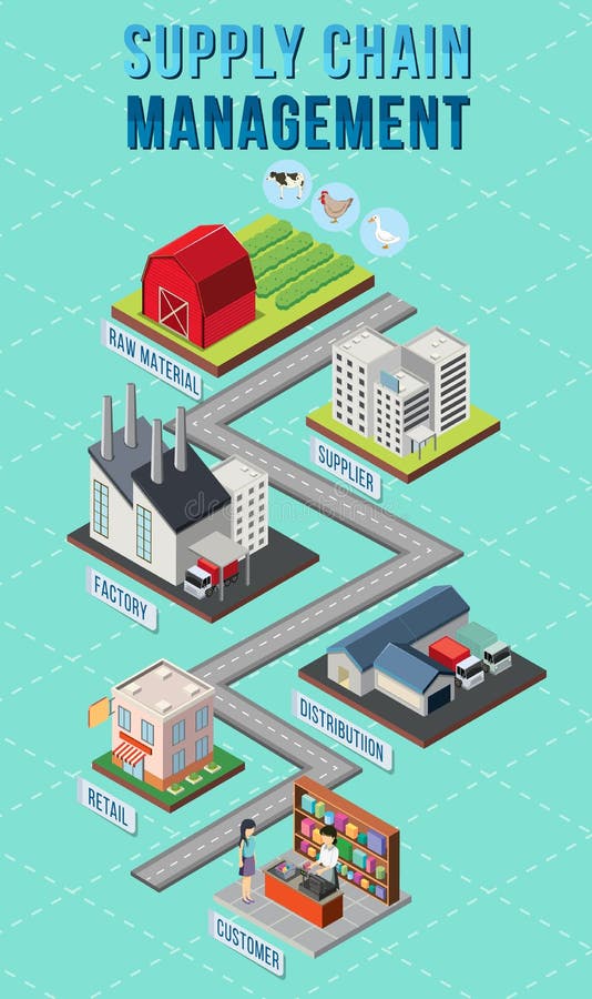 Diagram of Supply Chain Management Stock Vector Illustration of