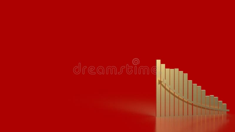 Diagrama aurie și săgeata pentru redarea conceptului de întreprindere 3d stock illustration