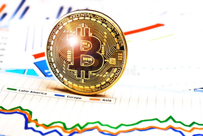 Diagrama de criptomoeda Bitcoin fotografia de stock royalty free