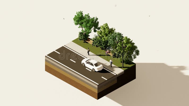 Diagrama de calles isométricas de diseño urbano