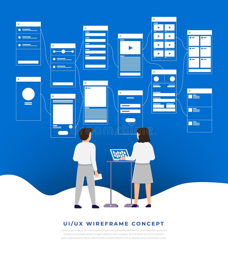 Diagramma di flusso di UX UI Desig piano di concetto mobile di applicazione dei modelli illustrazione vettoriale Diagramma di flusso di UX UI Desig piano di concetto mobile di applicazione dei modelli illustrazione vettoriale