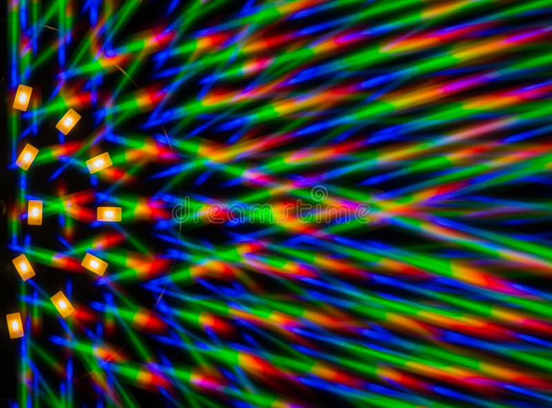 Diagramme diffraction de photo de la rangée de LED, obtenu par la grille photo libre de droits