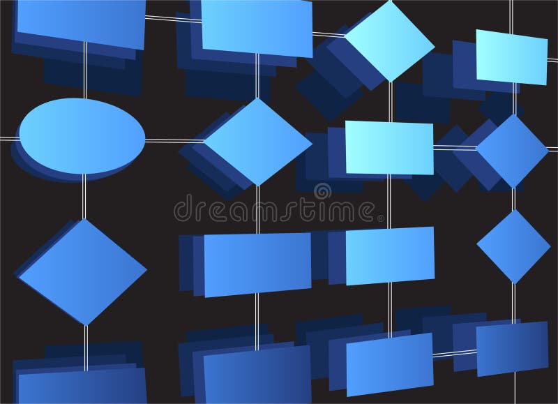 Vector diagram, blue on black. Vector diagram, blue on black