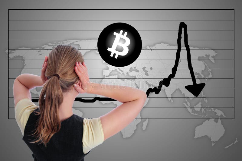 Diagramă cu bule bitcoin în panică royalty free stock photos