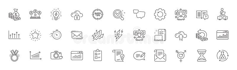 Diagramă de creștere și pictograme linie de rezervă pentru numerar. tipărire aplicație Web. pictograme linie. vector stock illustration