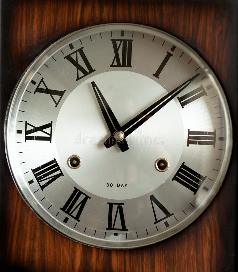 Dial of an Antique Wall Pendulum Clock with Mechanical Winding Stock Photo Image of face