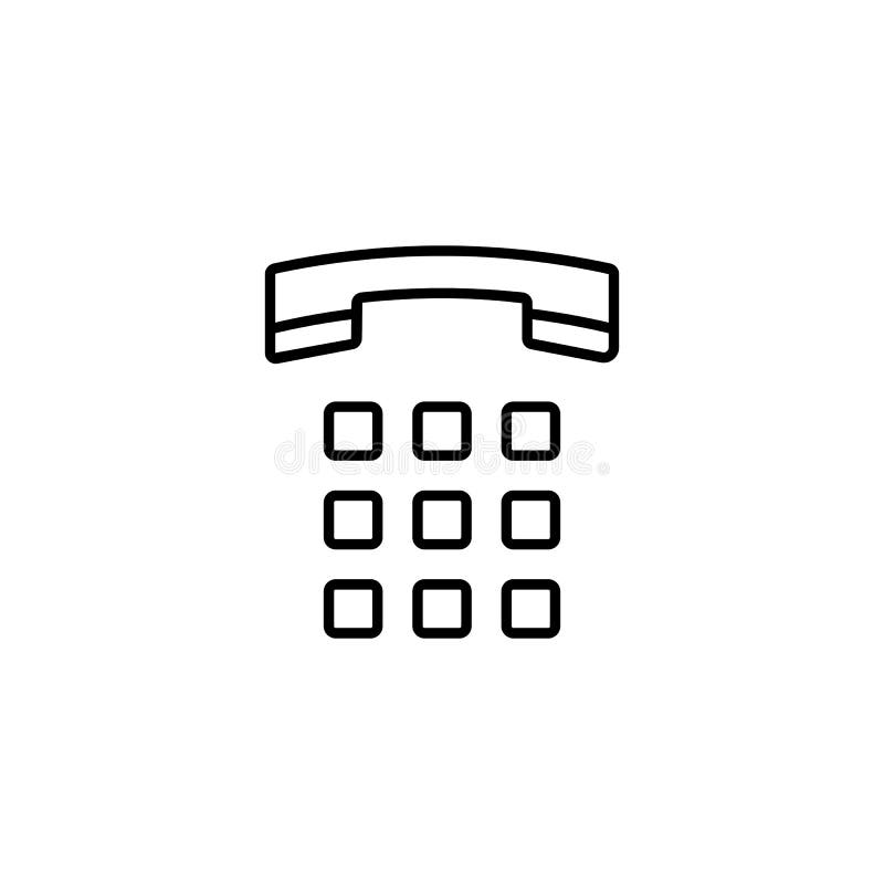Black Line Icon For Dial Pad, Mobile And Communication Stock Vector