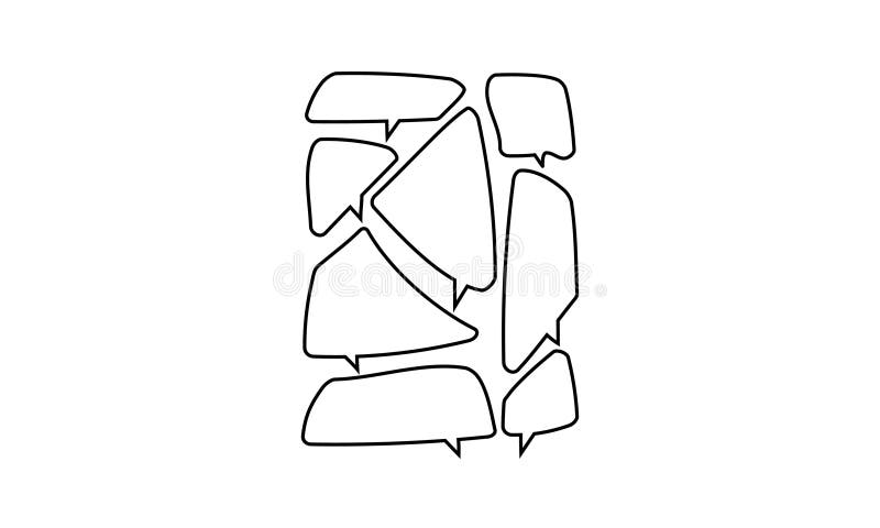 Dialog despre chat. concept de comunicare cu bule de vorbire. forme geometrice colorate. discuție conversație royalty free illustration