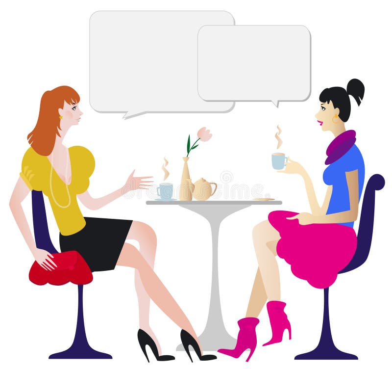 Dialogue in cafe royalty free illustration