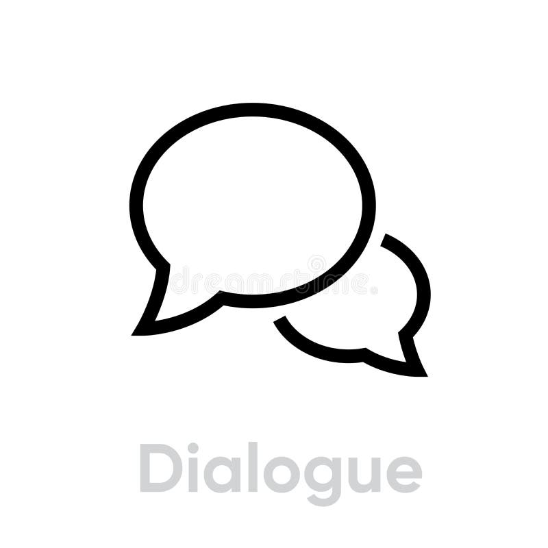 Dialogue chat message icon. Editable line vector. stock illustration