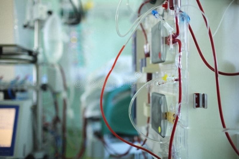 Dialysis machine while in operation in the intensive care unit royalty free stock images Dialysis machine while in operation in the intensive care unit royalty free stock images