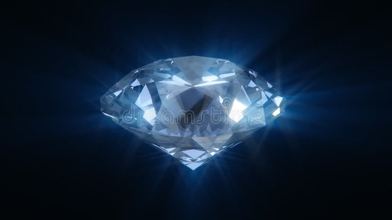 Diamant brillant bleu de rotation