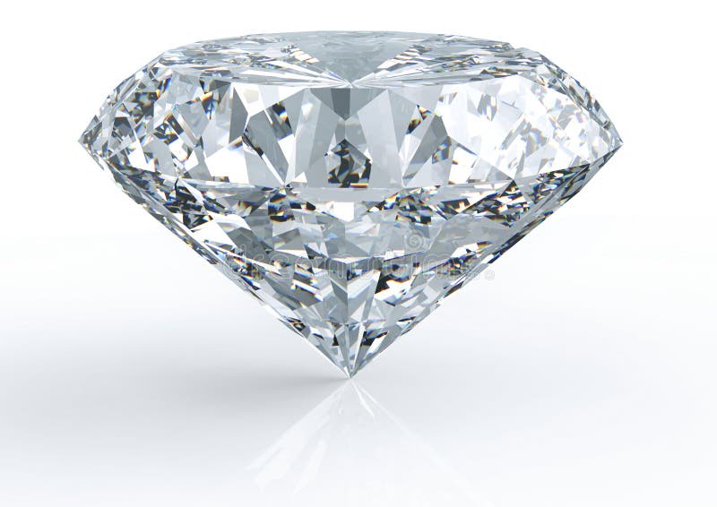 Diamant die op wit wordt geïsoleerd