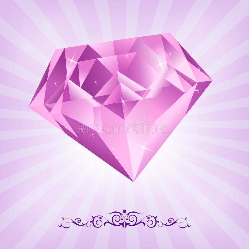 Diamant rose, fond de mode illustration de vecteur. Illustration du