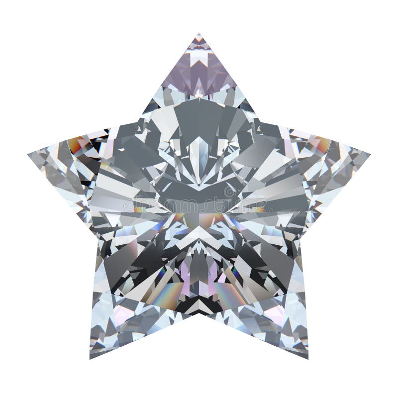 3D illustration diamond stone star on a white background. 3D illustration diamond stone star on a white background