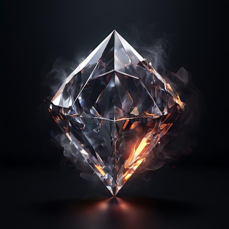 Diamant în fum royalty free stock photography