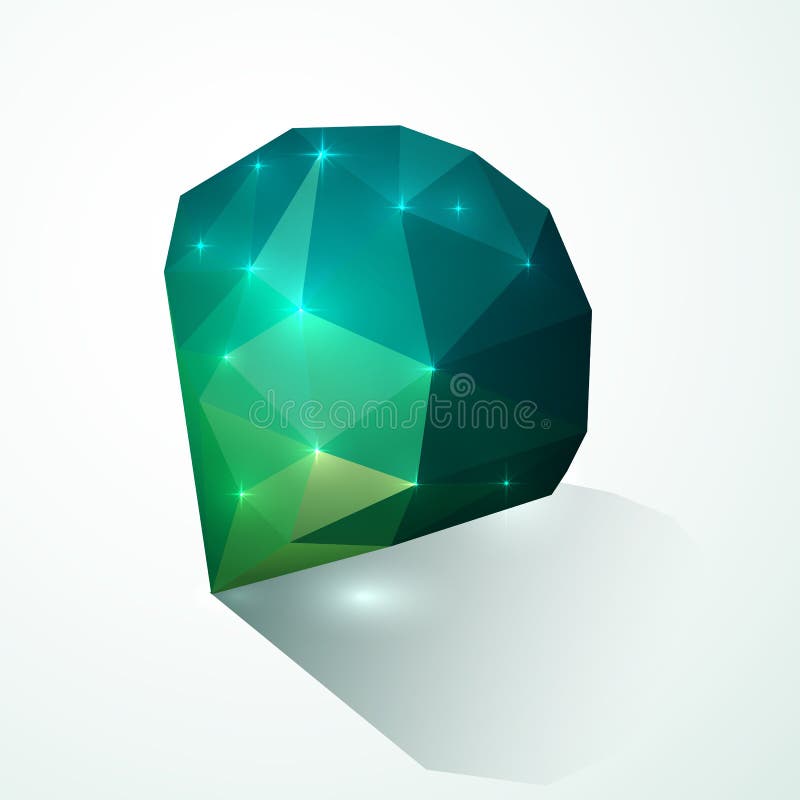 Diamante brillante verde di vettore royalty illustrazione gratis Diamante brillante verde di vettore royalty illustrazione gratis