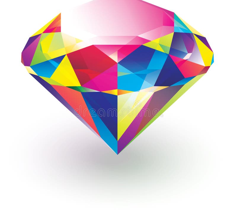 Diamante colorido ilustración del vector