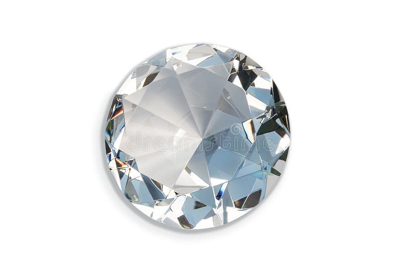 Diamante de vidro isolado no fundo branco fotos de stock Diamante de vidro isolado no fundo branco fotos de stock