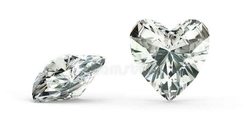 Diamante del taglio del cuore illustrazione di stock Diamante del taglio del cuore illustrazione di stock
