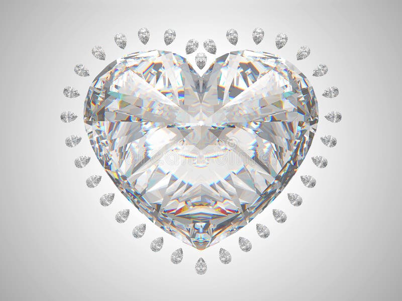 Diamante do corte do grande coração ilustração do vetor