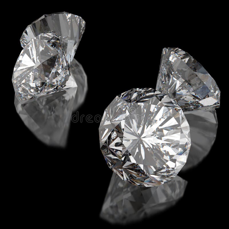 Diamanten auf schwarzer Oberfläche vektor abbildung Diamanten auf schwarzer Oberfläche vektor abbildung