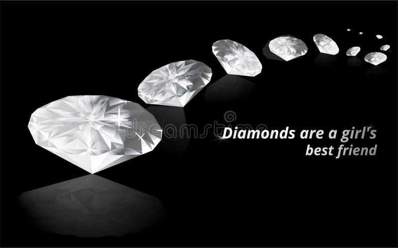Diamantes cor preta no fundo espelhado ilustração royalty free Diamantes cor preta no fundo espelhado ilustração royalty free