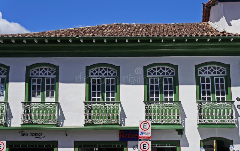 Colonial facade in historic city of Diamantina, Minas Gerais