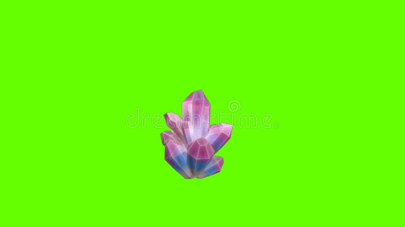 Diamentowy kamień na tle 4k animacji na zielonym ekranie. obracanie krystalicznej diamentowej grafiki ruchu z zieloną matą. szlach ilustracja wektor