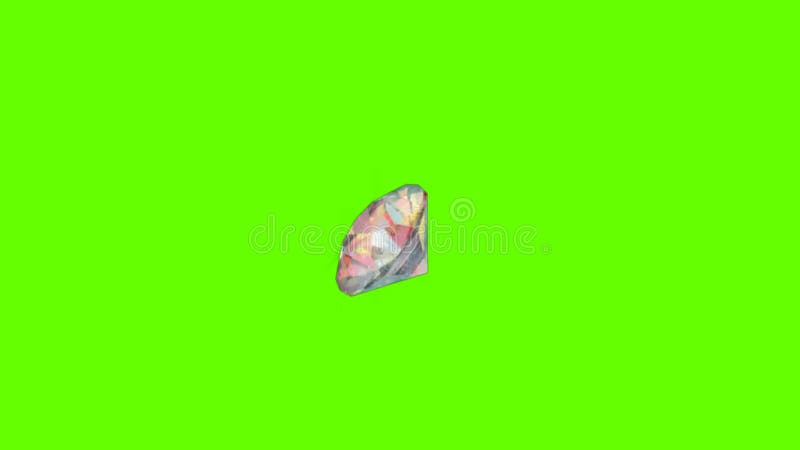 Diamentowy kamień na tle 4k animacji na zielonym ekranie. obracanie krystalicznej diamentowej grafiki ruchu z zieloną matą. szlach ilustracja wektor