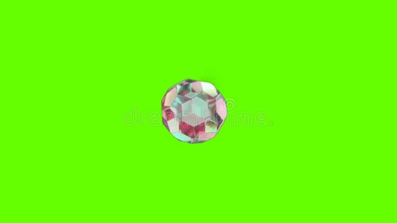 Diamentowy kamień na tle 4k animacji na zielonym ekranie. obracanie krystalicznej diamentowej grafiki ruchu z zieloną matą. szlach ilustracji