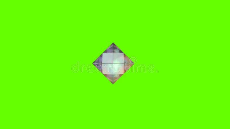 Diamentowy kamień na tle 4k animacji na zielonym ekranie. obracanie krystalicznej diamentowej grafiki ruchu z zieloną matą. szlach royalty ilustracja