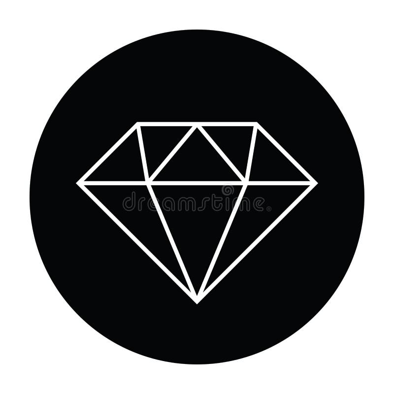 Diamond Black and White Vector Illustration Stock Vector - Illustration