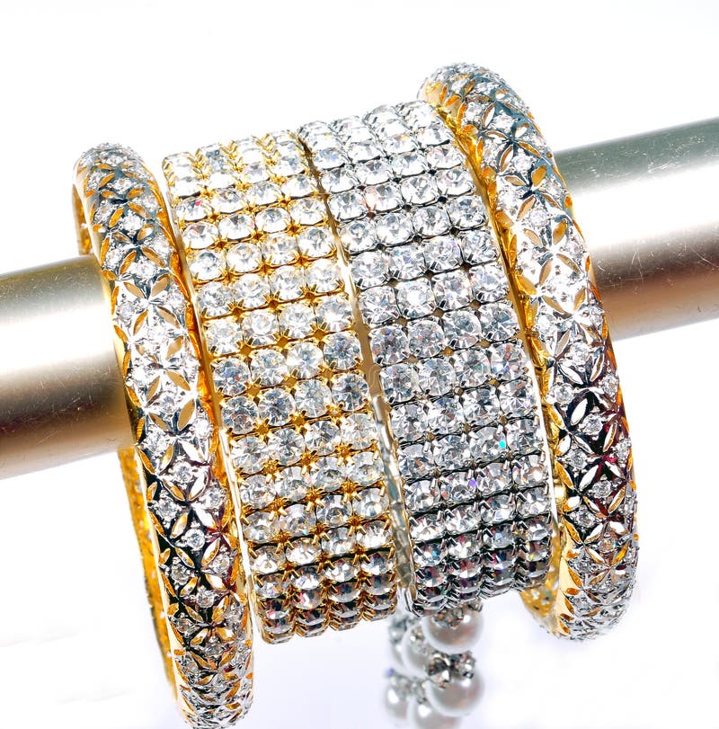 Diamond Bracelets and Bangles Stock Image Image of asia, isolated