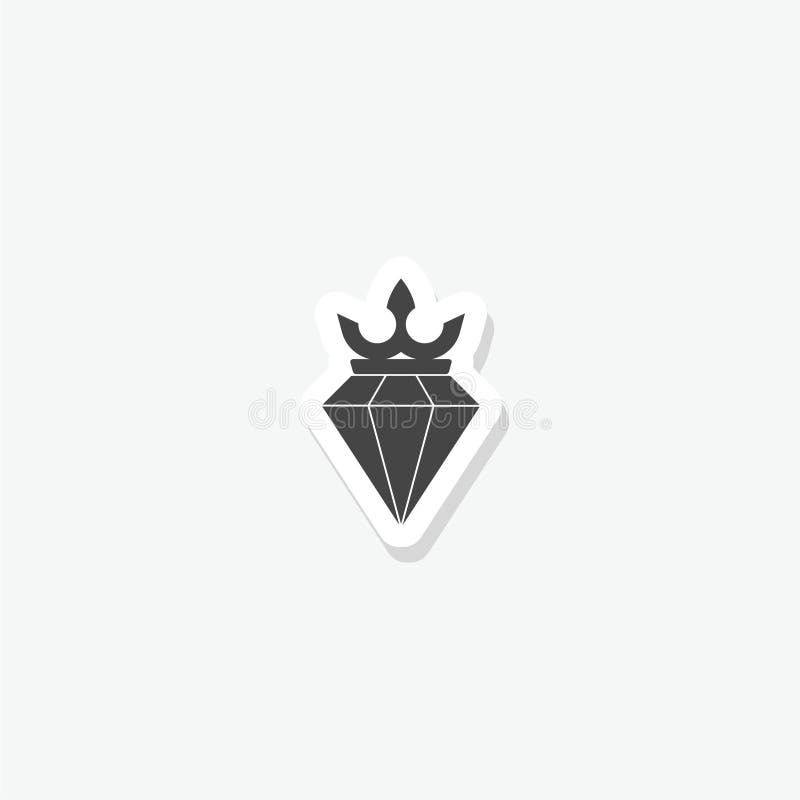 Diamond Crown Logo Sticker Icon Stock Vector Illustration of king