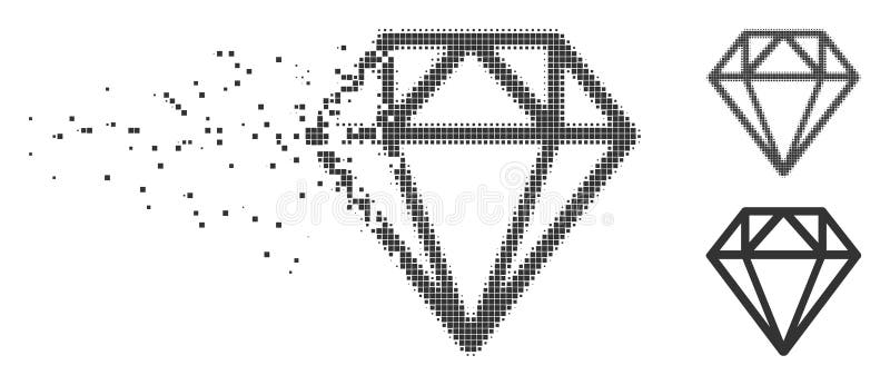 Diamond Damaged Pixel Icon royalty free illustration