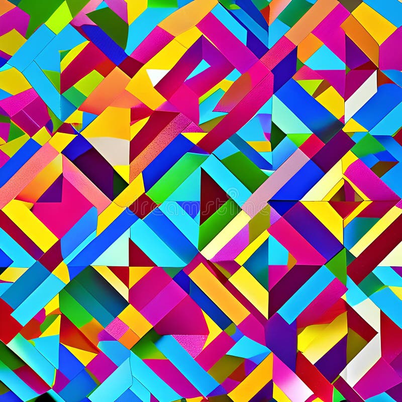 Diamond Dazzle: An image of a geometric pattern created with diamond shapes, in a dazzling array of bright and bold colors5, Gen royalty free stock photography