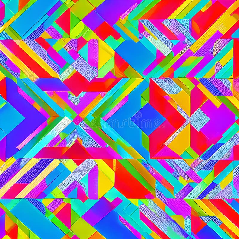 Diamond Dazzle: An image of a geometric pattern created with diamond shapes, in a dazzling array of bright and bold colors2, Gen royalty free stock photography