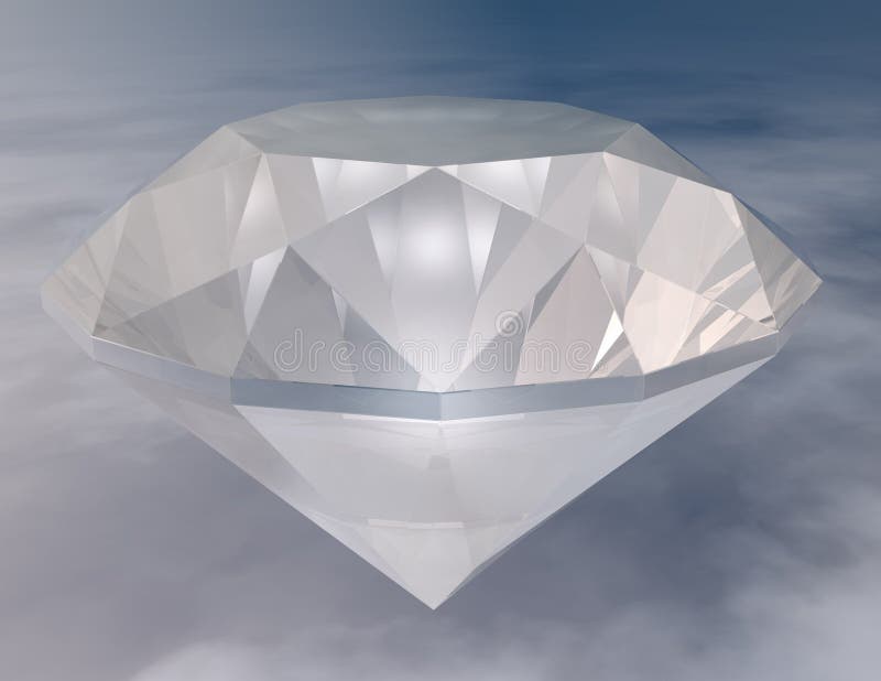 Digital visualization of a diamond. Fortune raining illustrations