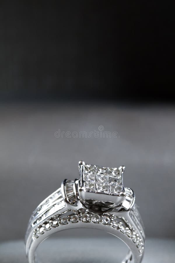 A Diamond Engagement Ring. in a Box with Glint/reflection. Shimmering