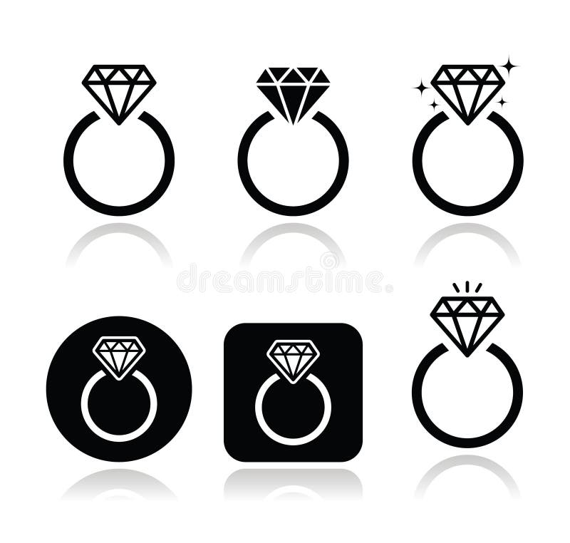Diamond Engagement Ring Icon Stock Illustration - Illustration of ...
